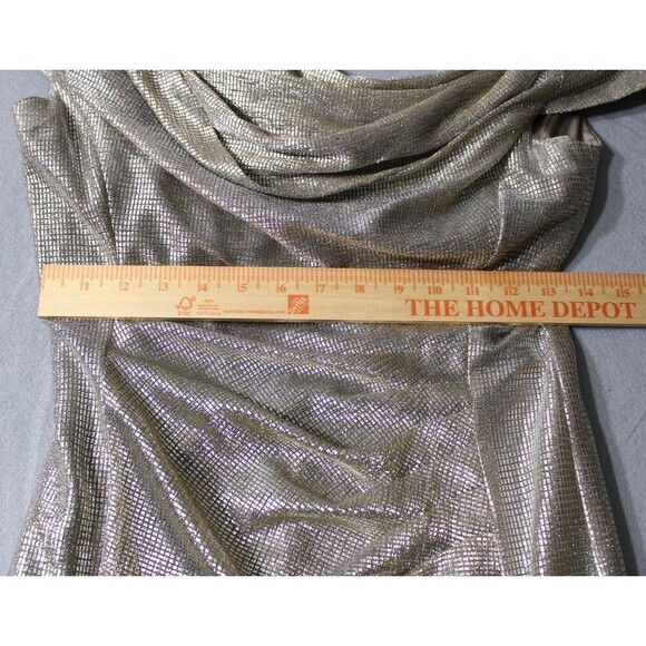 TAHARI ASL Women's Draped Back Metallic Cocktail 
Dress | Size 6 - Picture 11 of 11